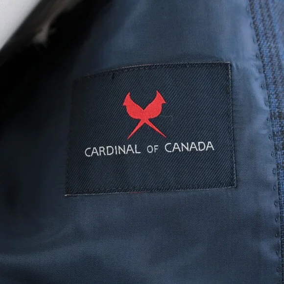 Cardinal of Canada NWT Wool Sport Coat Size 38S US In Blue & Black Plaid